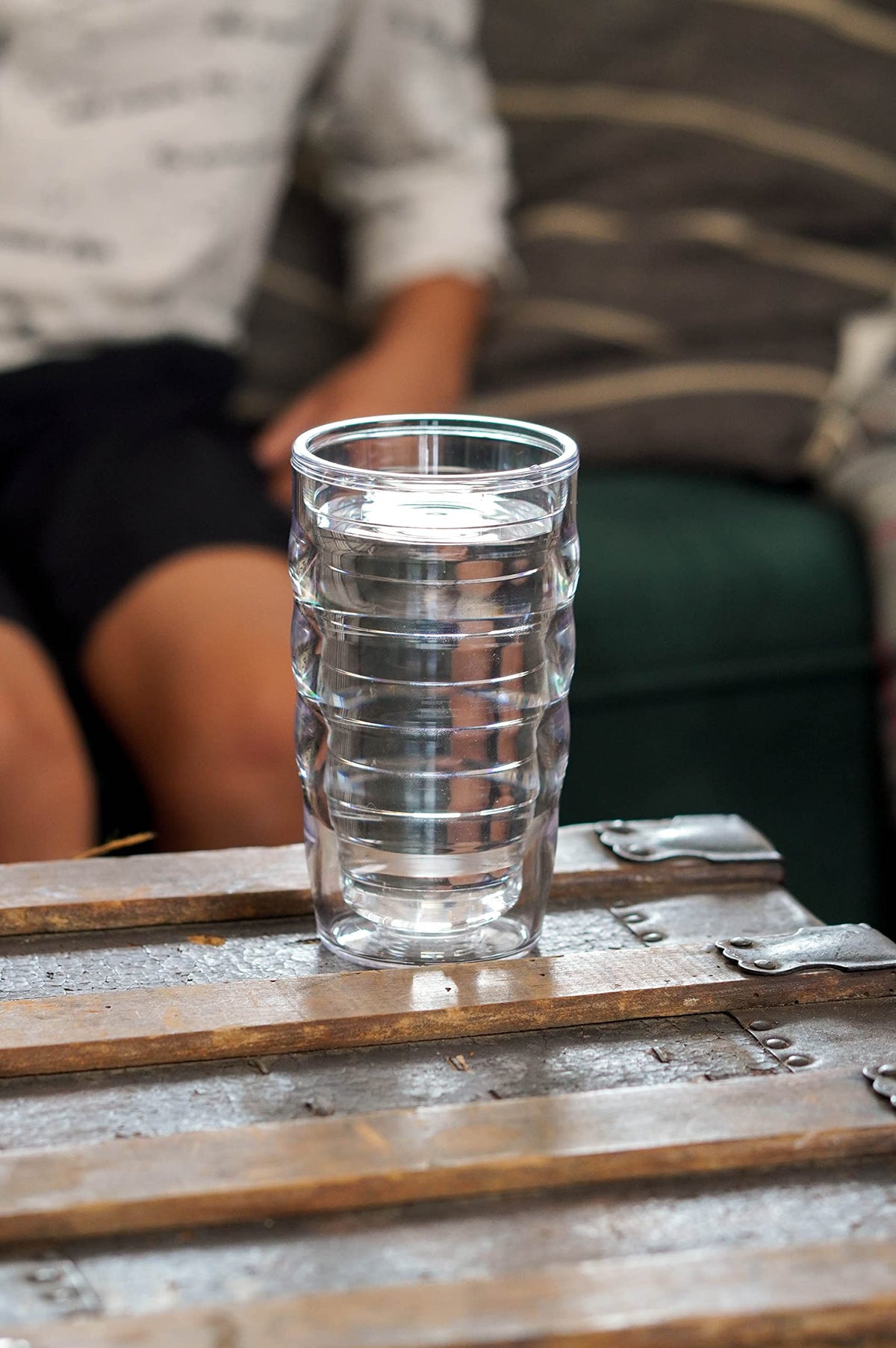 Clear & Colorful Tabletop Made in USA Double Walled Insulated Tumbler Travel Cup Keeps Drinks Cold & Hot