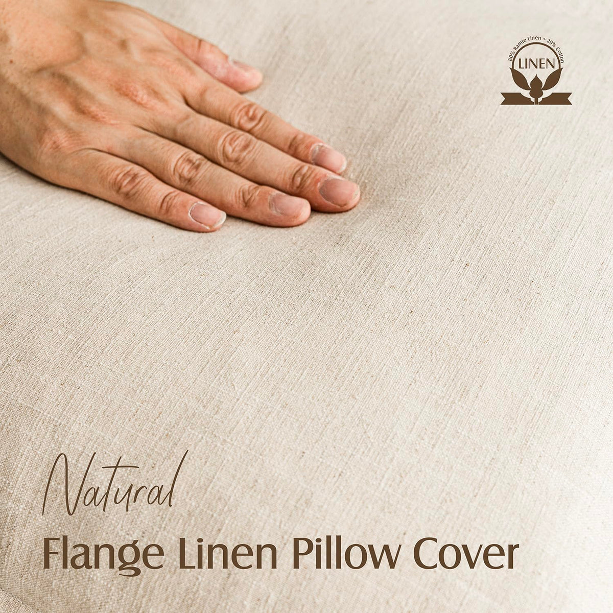 Pack of 2 Decorative Linen Soild Throw Pillow Covers Soft Accent Lumbar Cushion Case Boho Farmhouse Neutral Pillowcase for Couch Sofa Bed Living Room Home Decor 12 x 20 Inch Natural Beige (2 Count)
