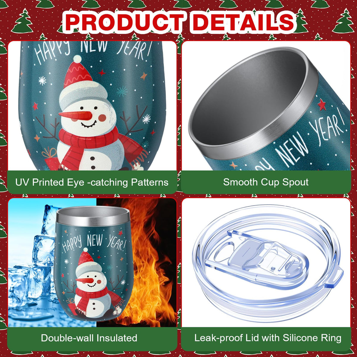 12 Pack Christmas Tumbler Bulk with Lid and Straw Brush (12 Count)