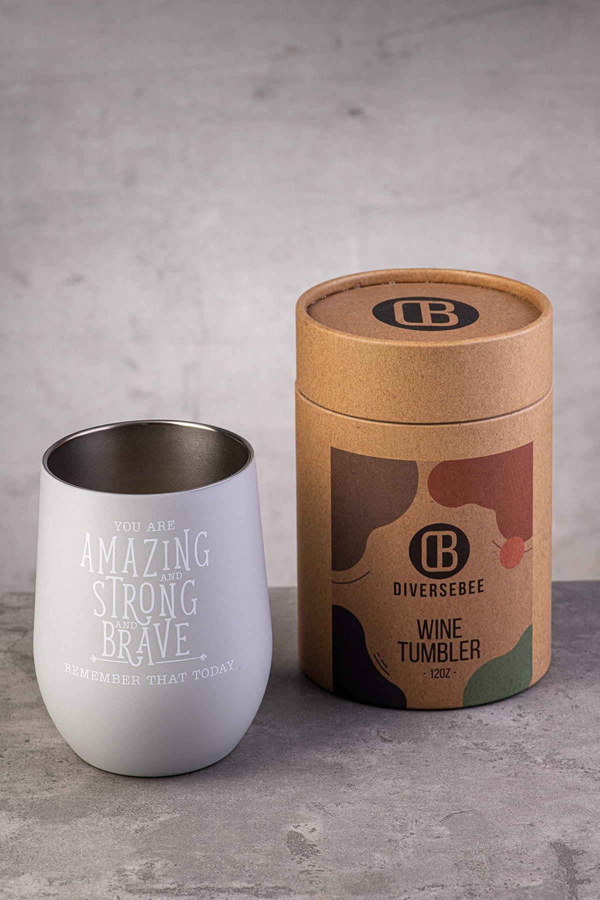 Insulated Wine Tumbler Cup with Lid 12 oz