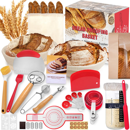 Sourdough Starter Kit with Round & Oval Banneton
