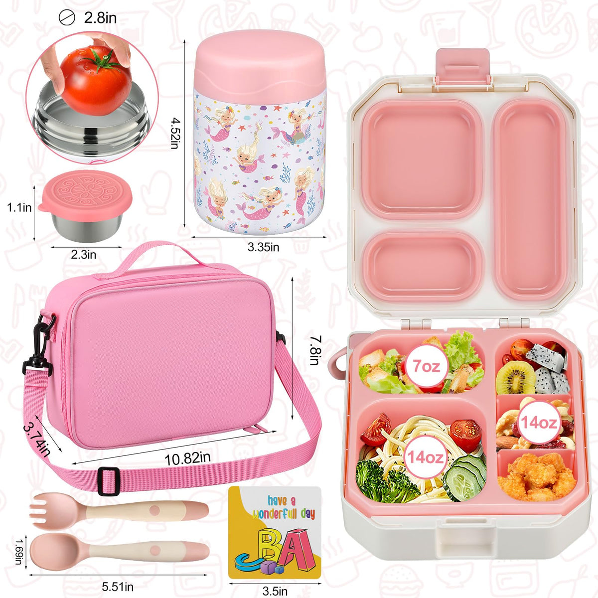 Bento Lunch Box for Kids with 12oz Soup Thermo Leak