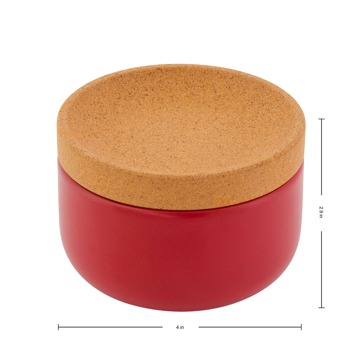 Ceramic and Cork Salt Pig with Easy Lift Lid for Easy Access
