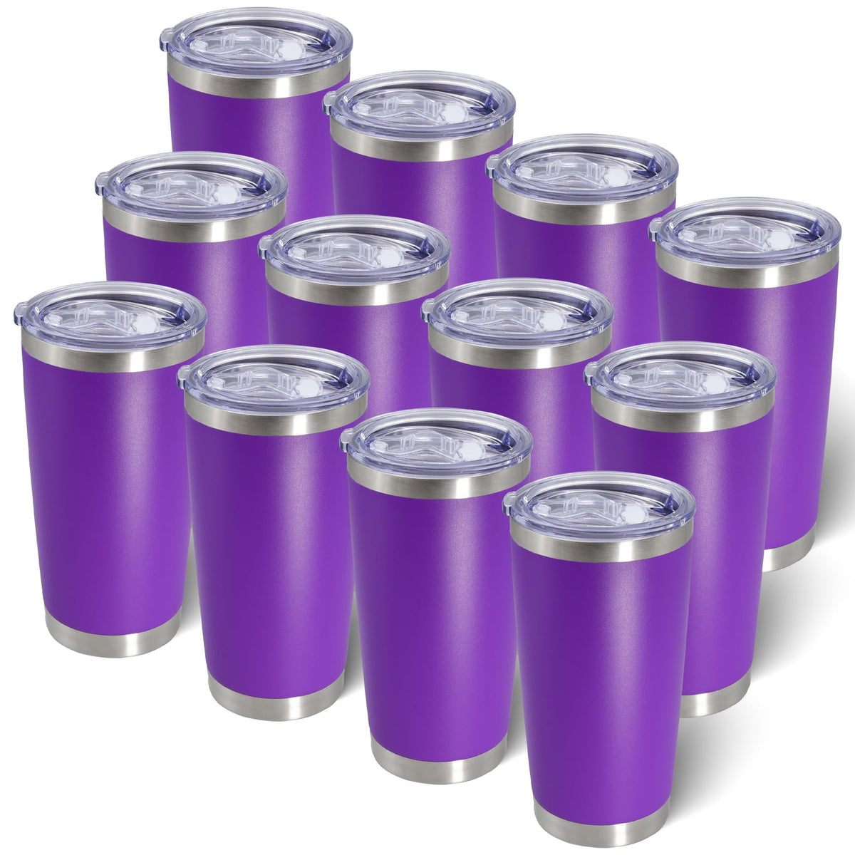 20oz Tumbler with Lid Stainless Steel Tumblers Insulated Mug Purple 12P