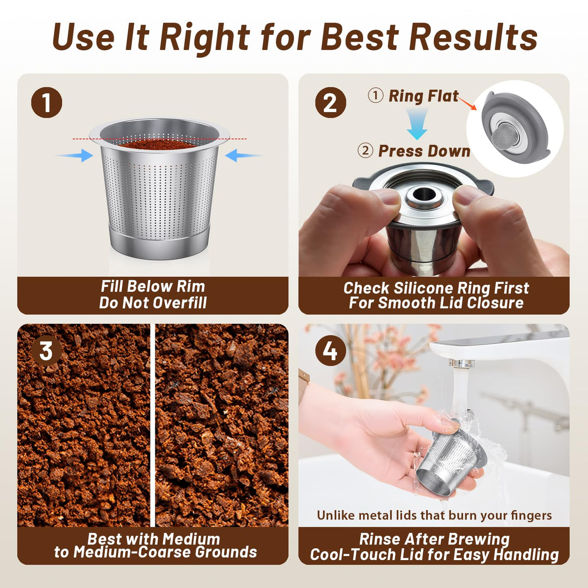 ComfortGrip™ Reusable K Cups for Keurig 1.0 (2 Count)