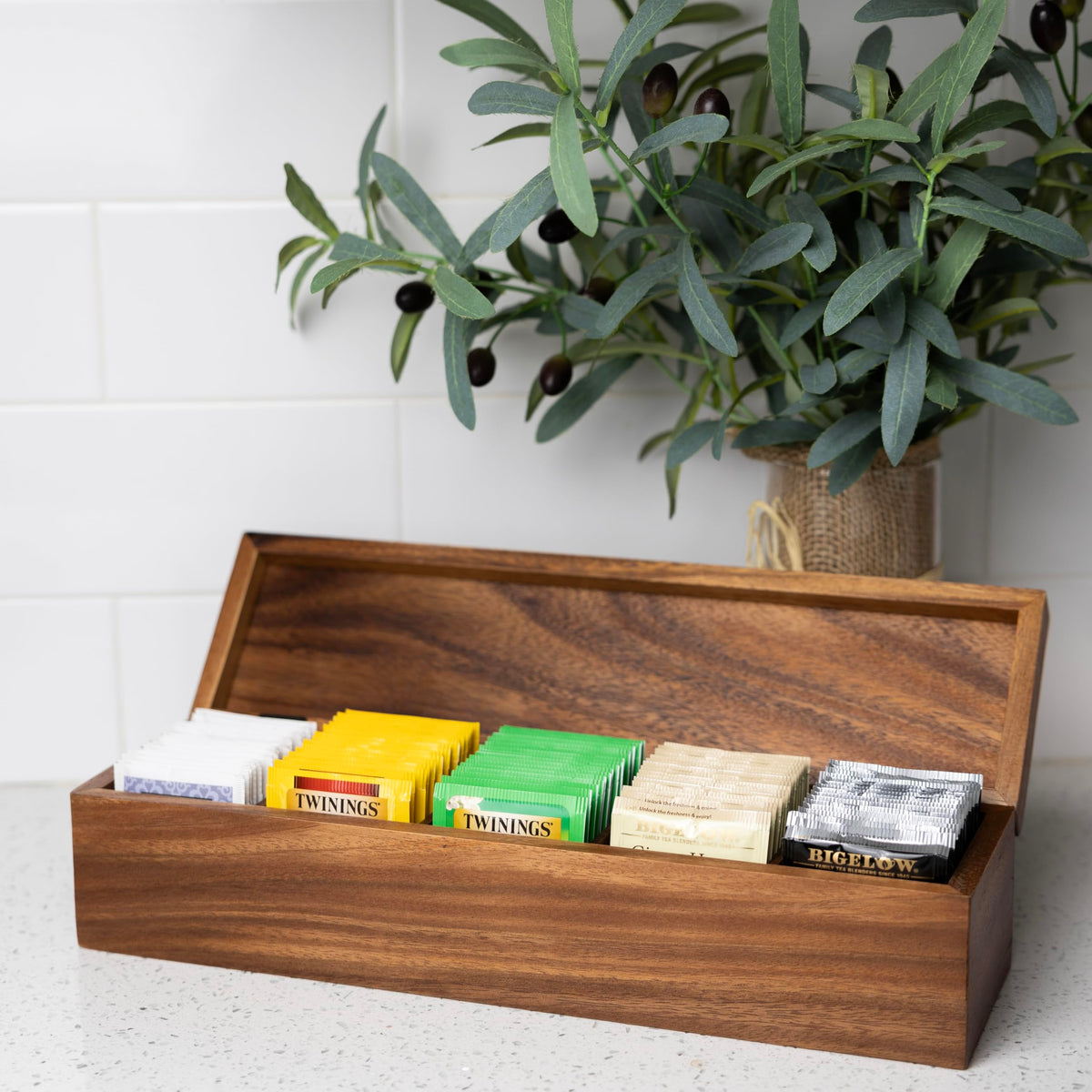 Large 5 Compartment Tea Box
