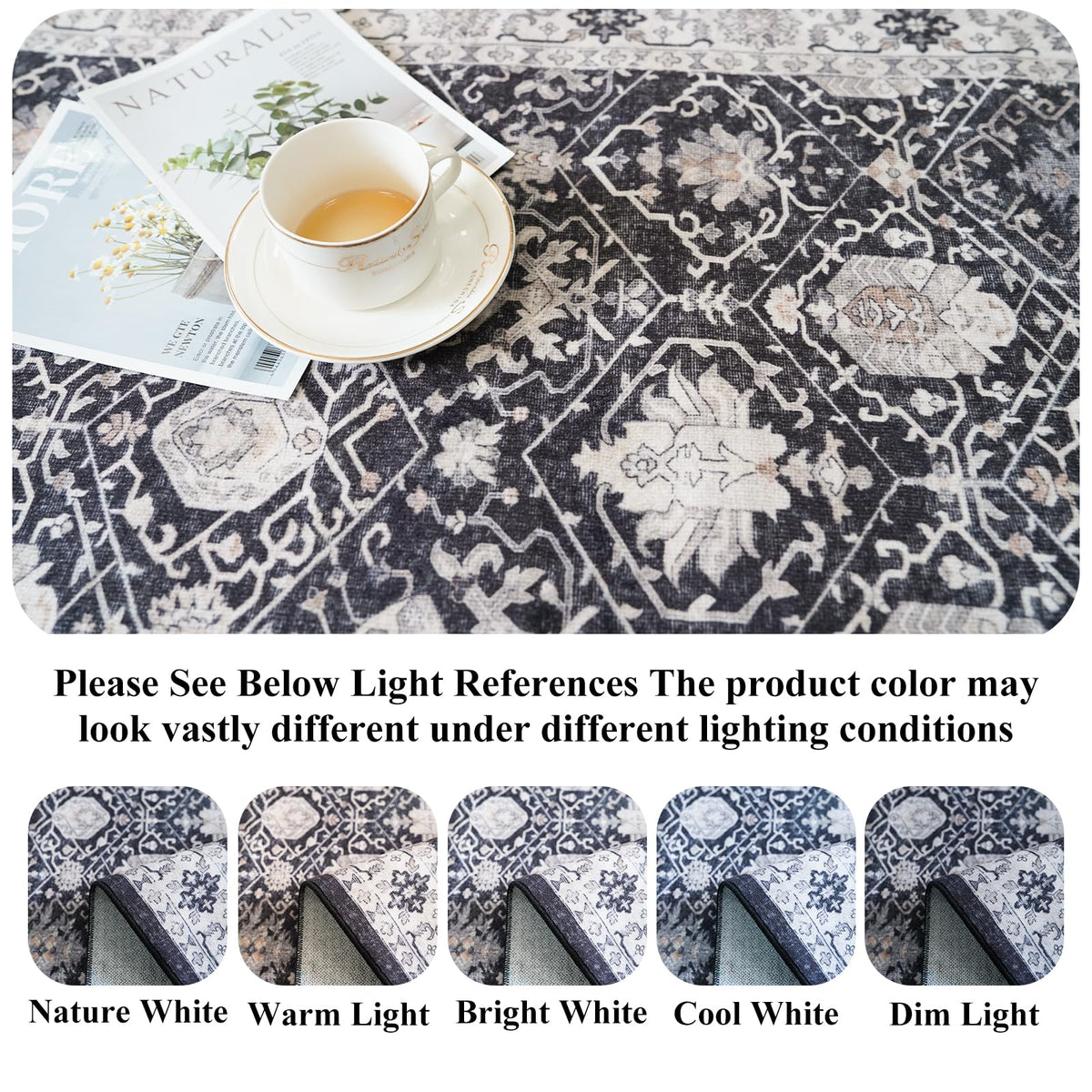 Vintage 10x14 Washable Area Rug (140 Sq Ft)