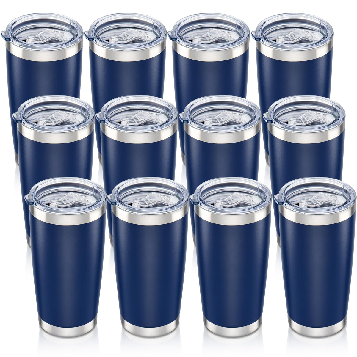 20 oz Tumbler with Lid Stainless Steel Insulated Tumblers Bulk Cups Mug (12 Count)