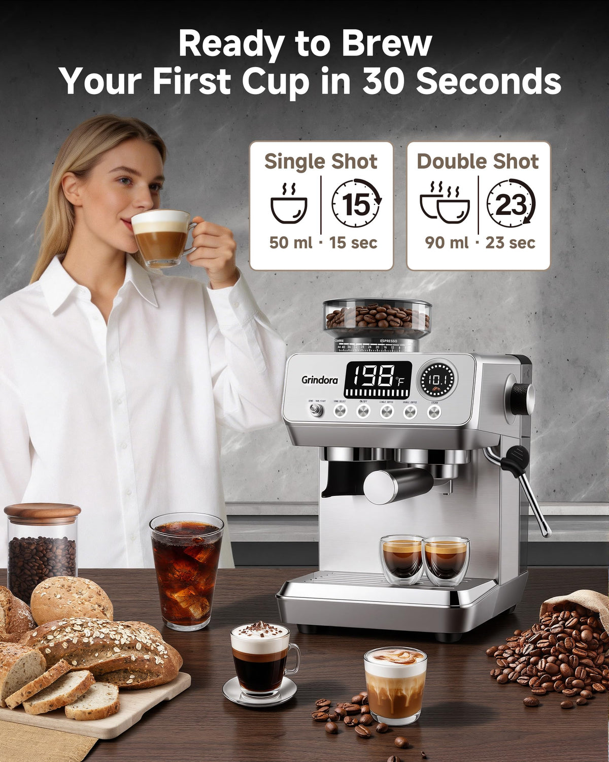 Espresso Machine with Grinder