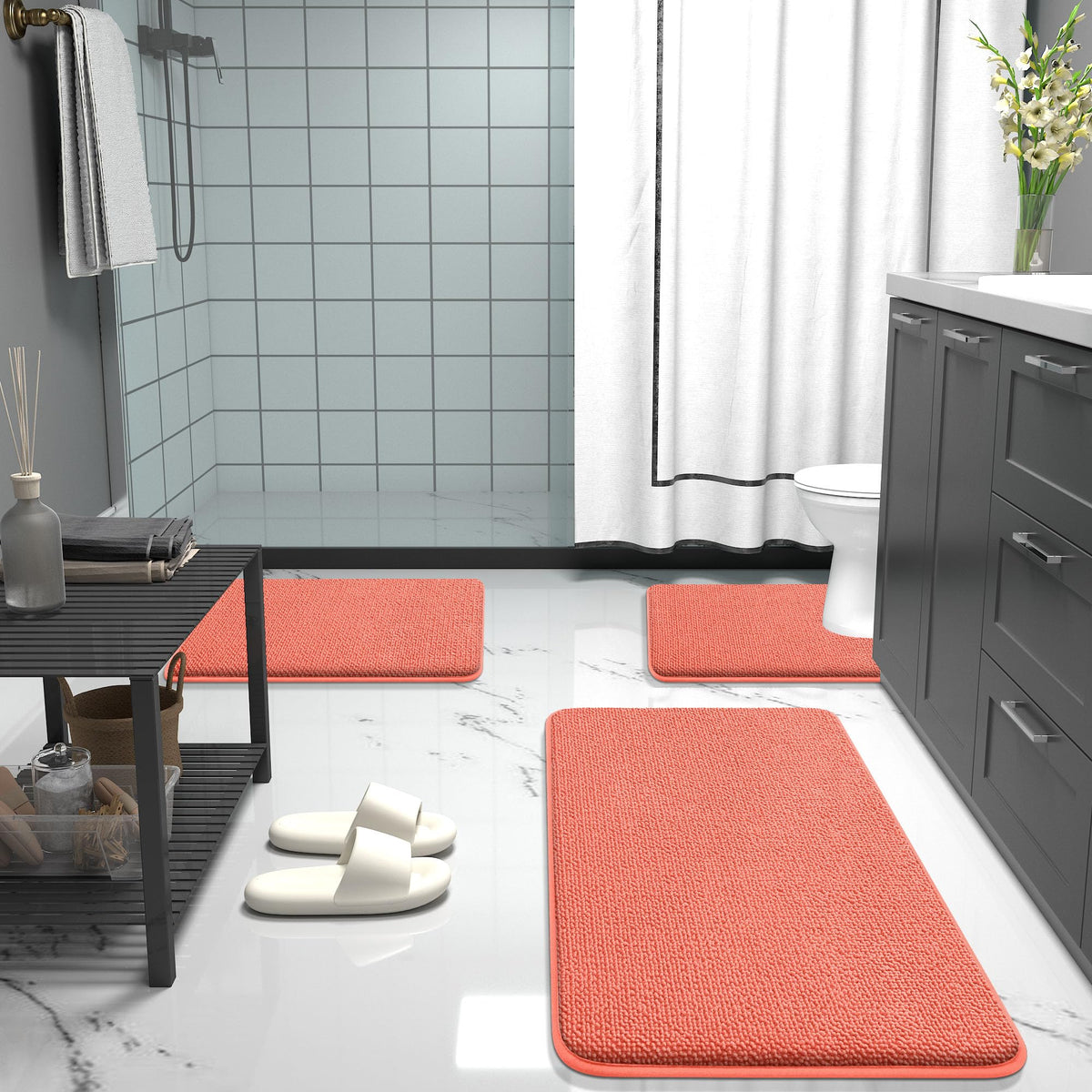 Thick Memory Foam Bathroom Rugs 30x20