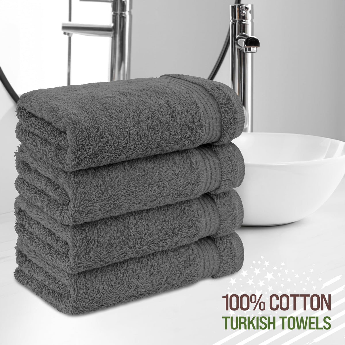Hand Towels for Bathroom Set of 4 (4 Count)