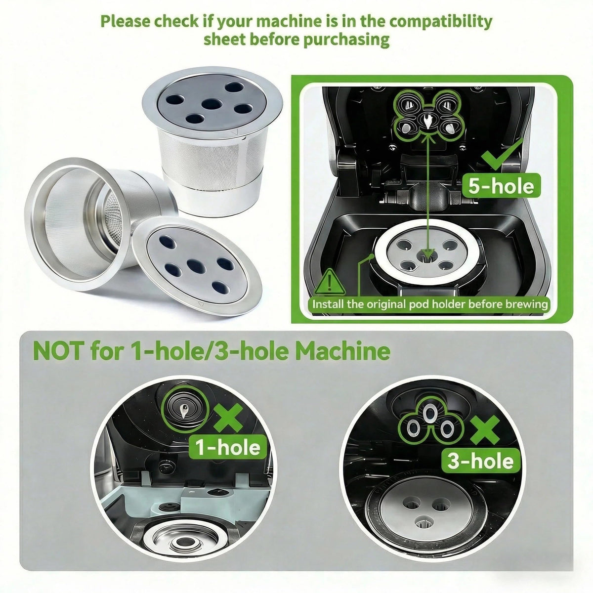 4 Pack Stainless Steel Reusable K Cups Compatible with Keurig Supreme & Supreme Plus
