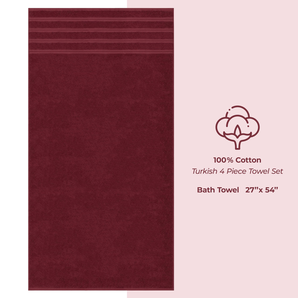 100% Cotton Luxury Turkish Towels (4 Count)