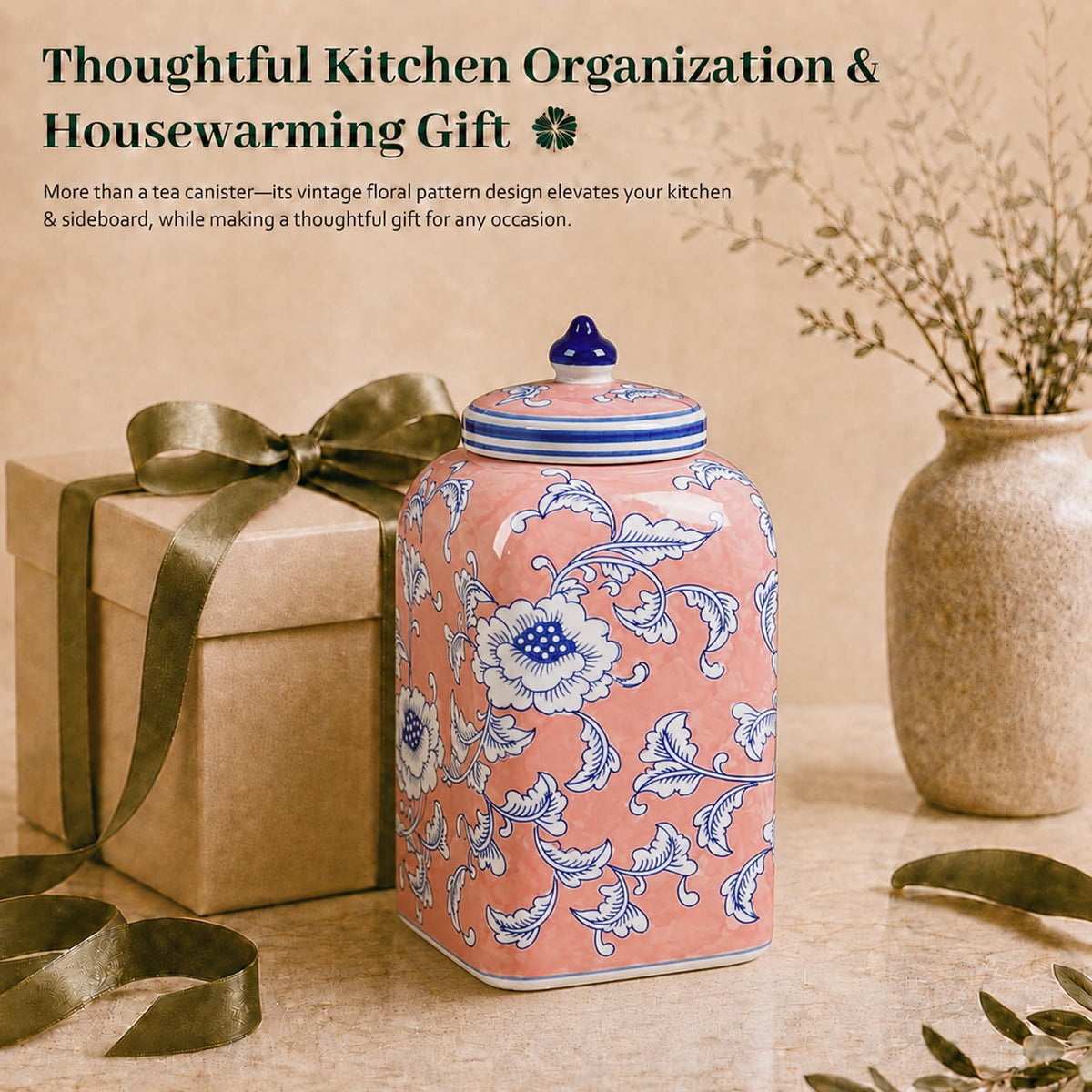 12.5" H Ceramic Kitchen Canisters for Countertop