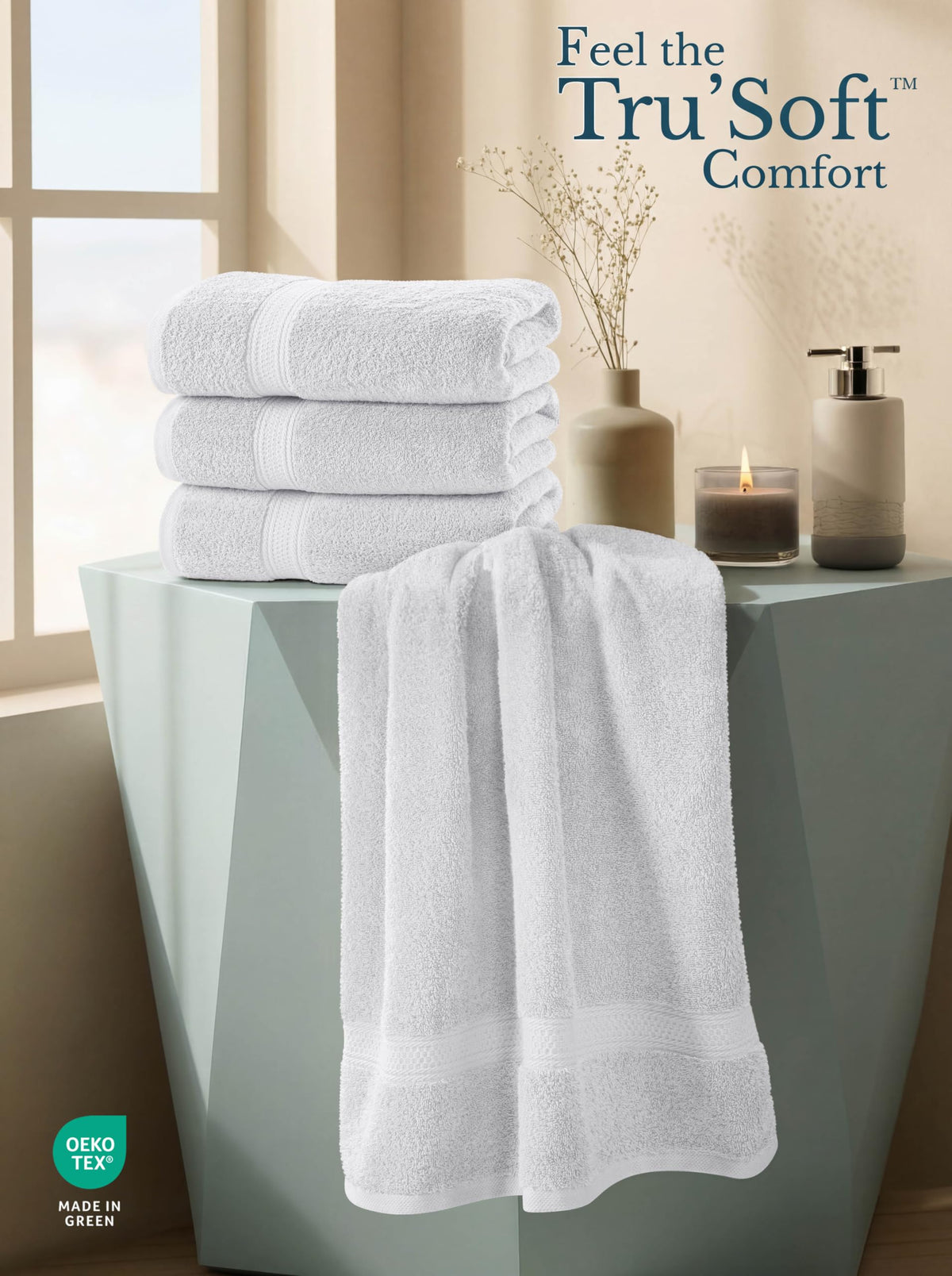 4 Pack Premium Bath Towels (4 Count)
