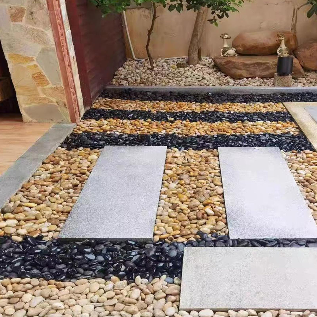 40 lbs Yellow River Rocks for Landscaping (640 Ounce)