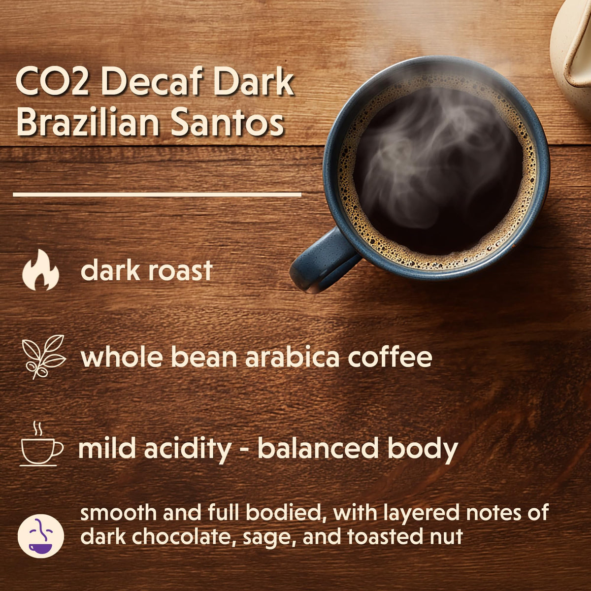 CO2 Decaf Dark Brazilian Santos (16 Ounce)
