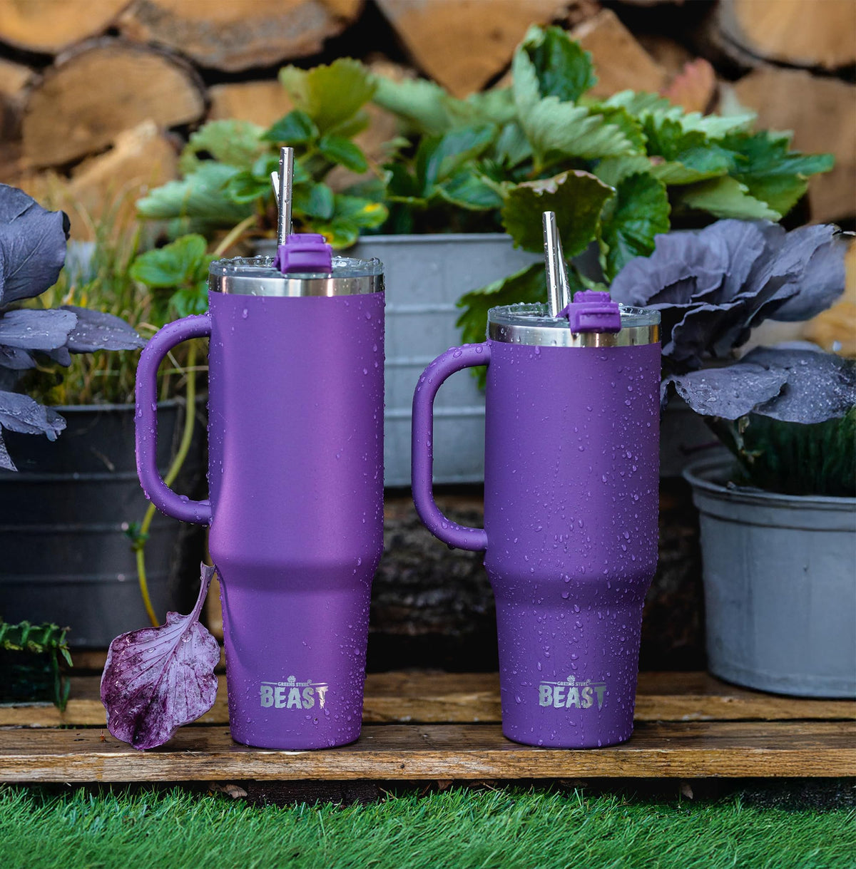 Beast 42 oz Tumbler with Handle Stainless Steel Vacuum Insulated Coffee Ice Cup Double Wall Travel Flask
