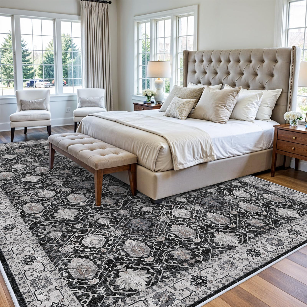 Washable Large 9x12 Area Rug (108 Sq Ft)