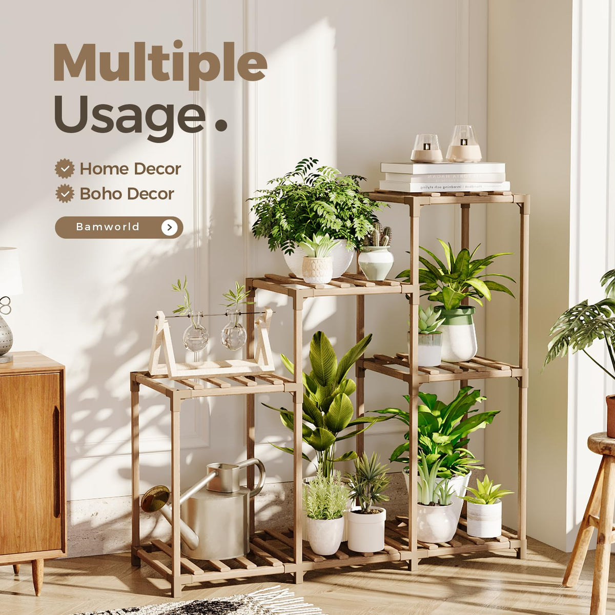 Plant Stand Indoor Wood Plant Shelf Outdoor Tiered Plant Rack