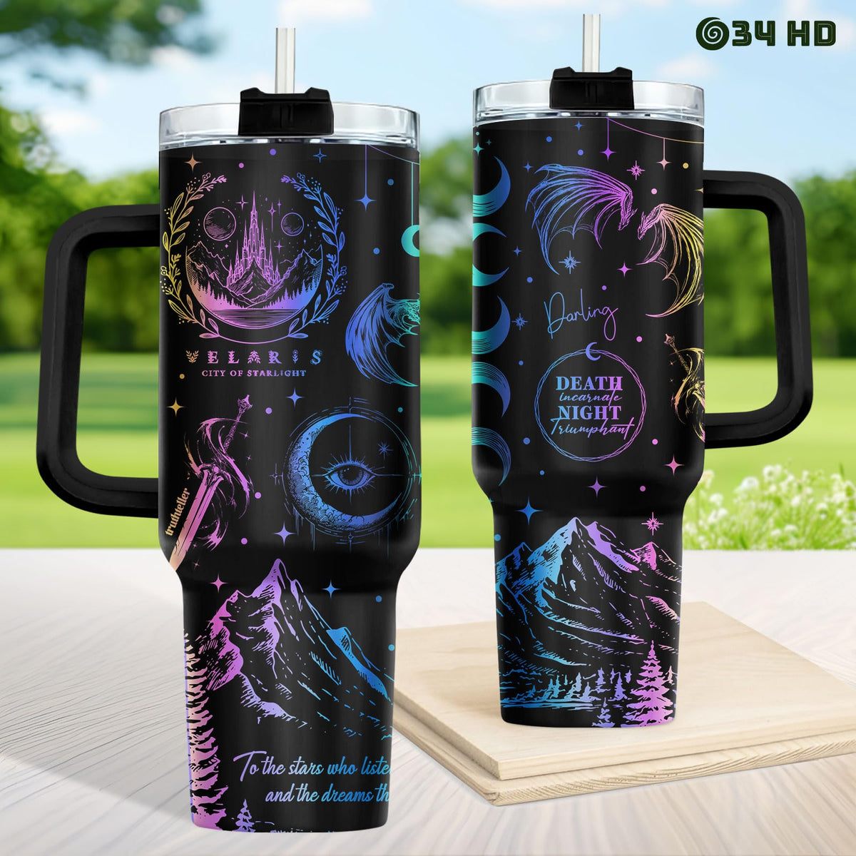 Celestial Dragon 40 oz Tumbler with Handle