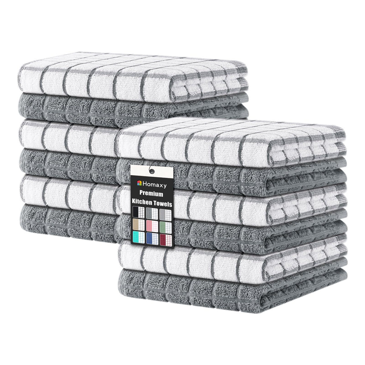 Premium Cotton Kitchen Dish Cloths 12"x 12" (12 Count)