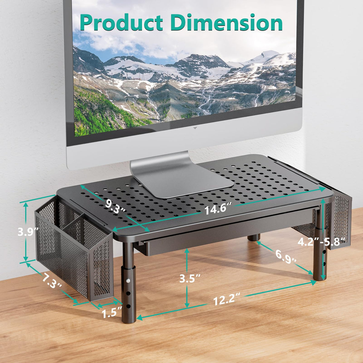 Computer Monitor Stand with Storage
