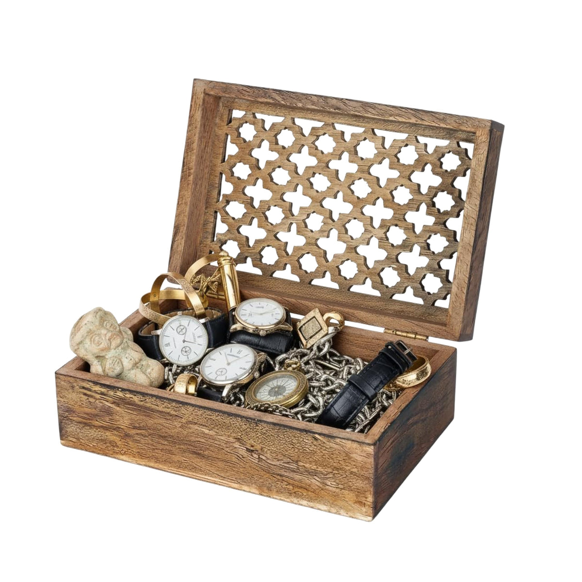 Trellis Mango Wood Storage Box