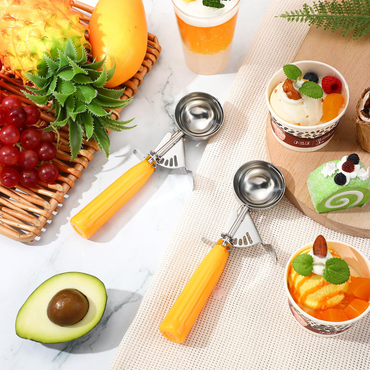 2 Pcs Ice Cream Scooper with Trigger (2 Count)