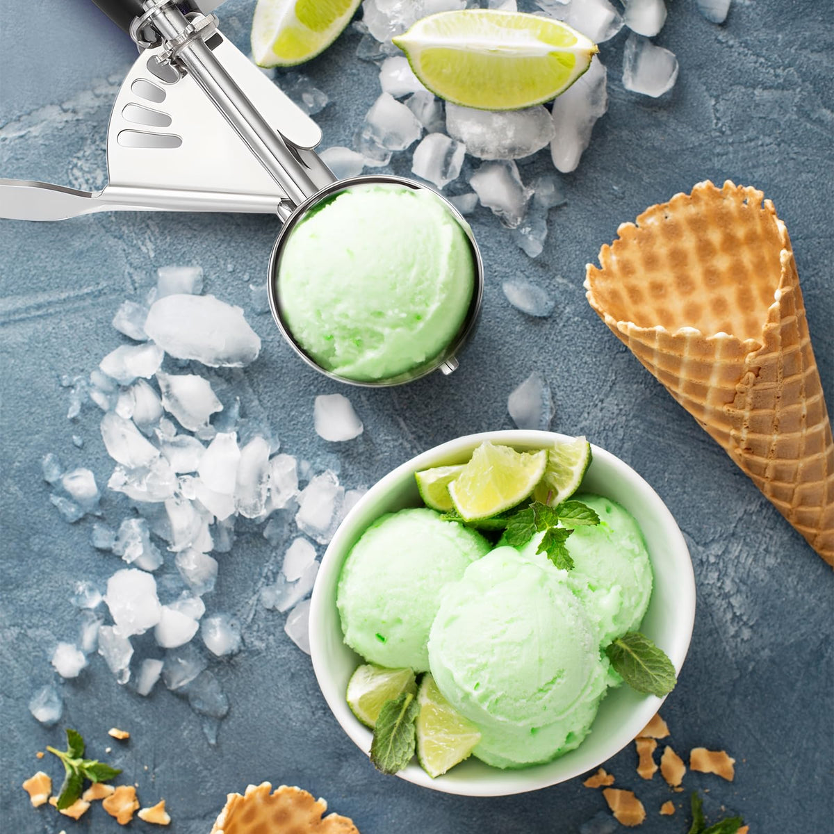 8 Pcs Release Cookie Scoops Ice Cream Scooper with Trigger Release Portion Scoop Stainless Steel for Portion Control (8 Count)