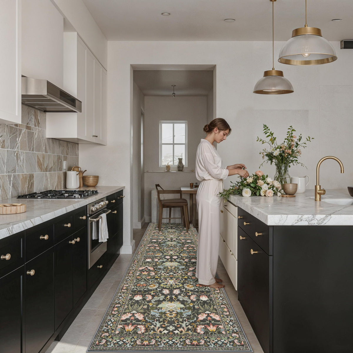 Wide Hallway Washable Runner Rug (30.08 Sq Ft)
