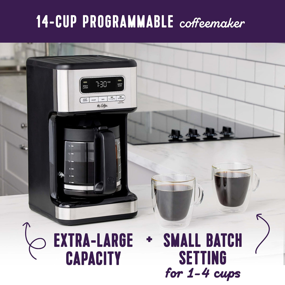 14 Cup Programmable Coffee Maker Stainless Steel (70 Fl Oz)