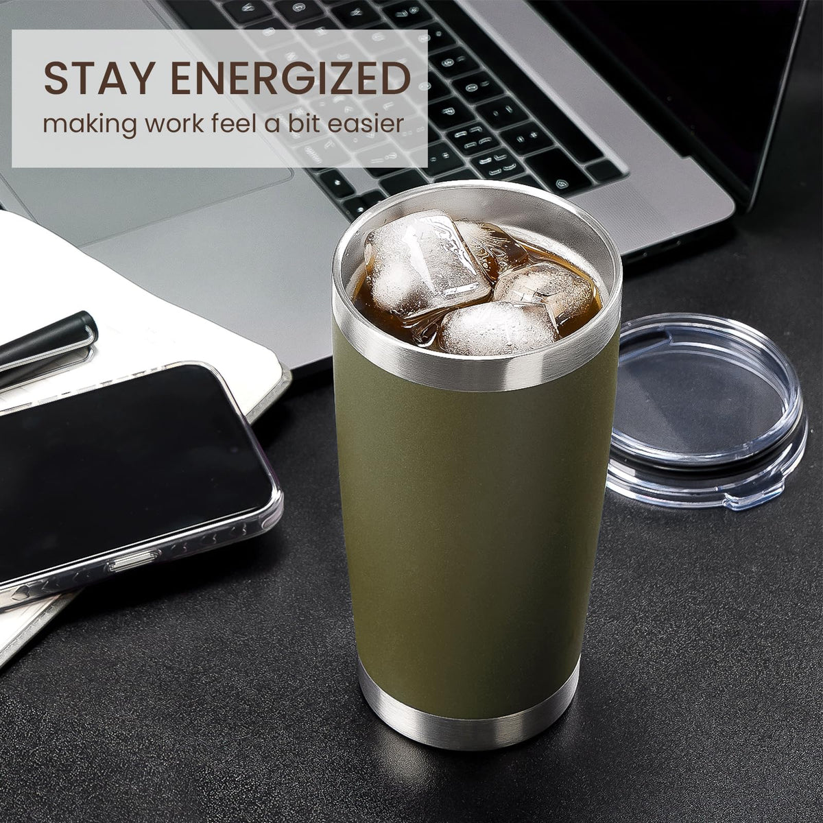 20oz Tumbler 12 Pack Double Wall Vacuum Insulated Travel Mug Bulk (12 Count)