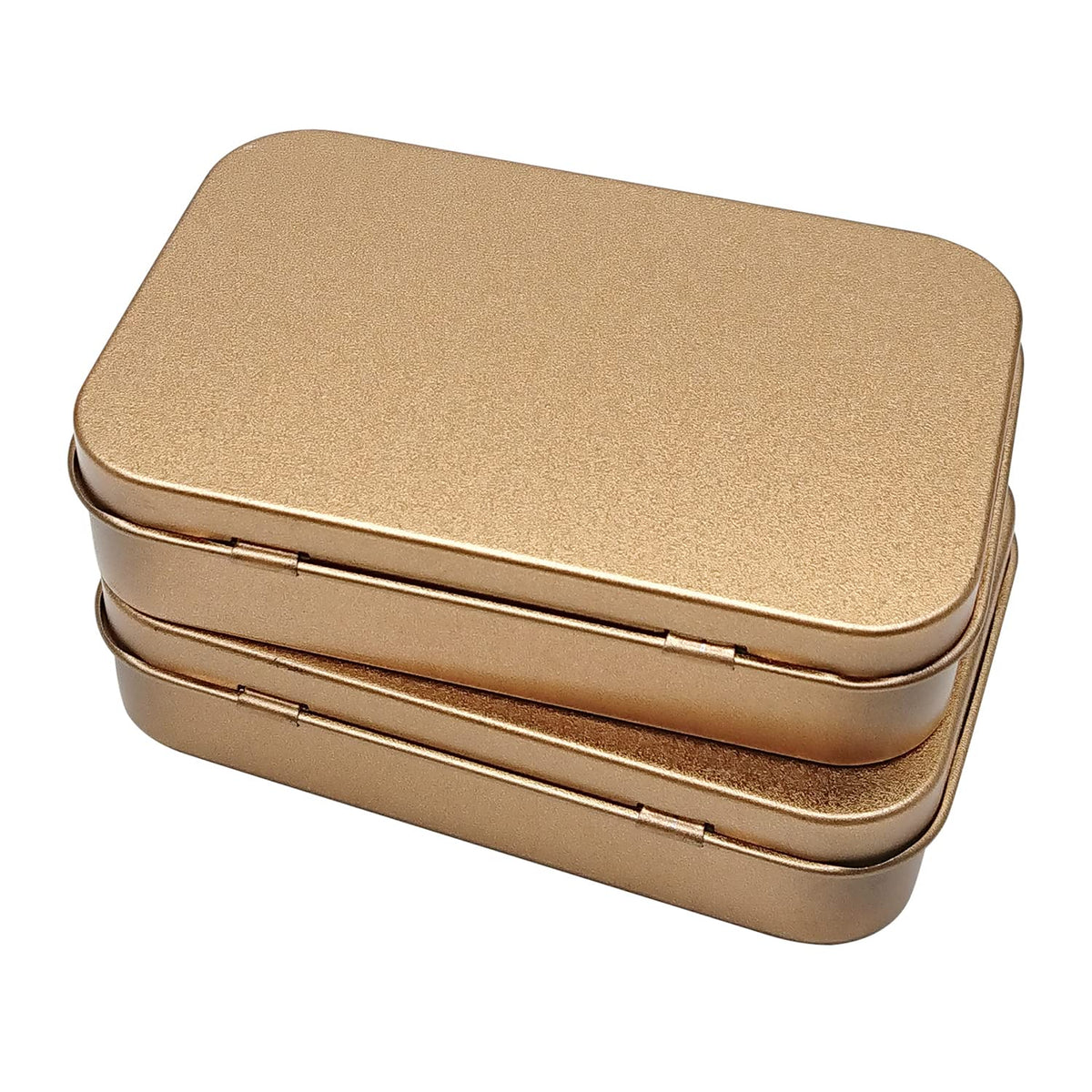 6 Pcs Small Hinged Tin Box Metal Tins Storage Containers (6 Count)