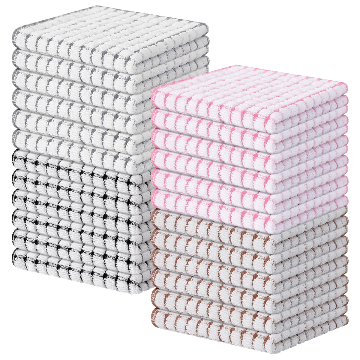 Cotton 24 Pack Terry Kitchen Dish Cloths (24 Count)