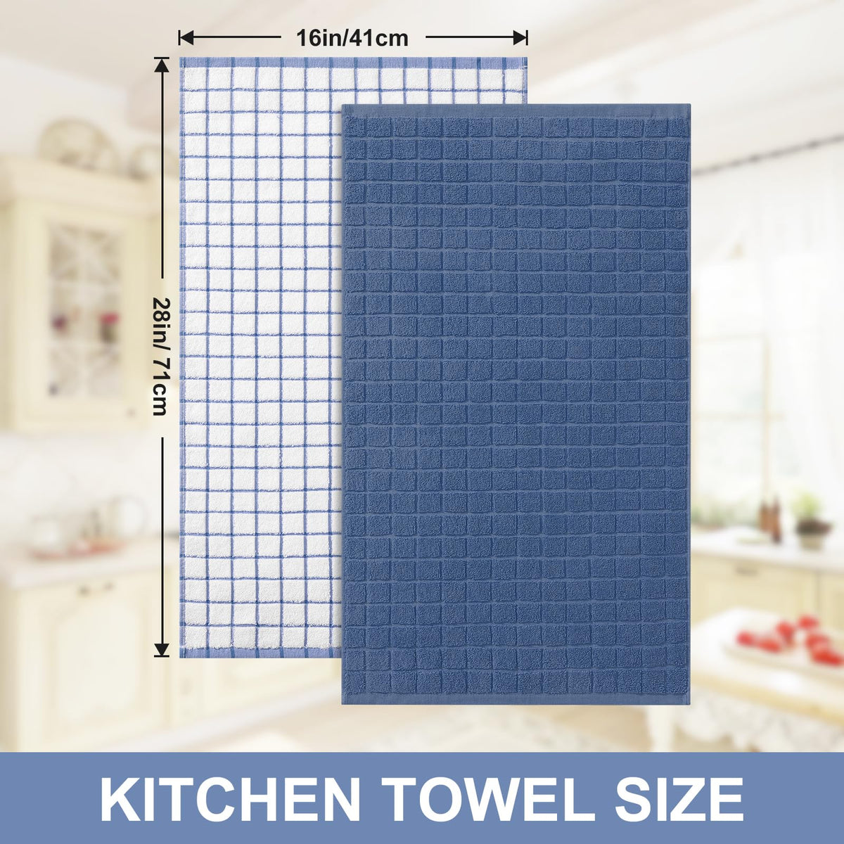 Large Premium Cotton Kitchen Towels 16"x 28" (12 Count)