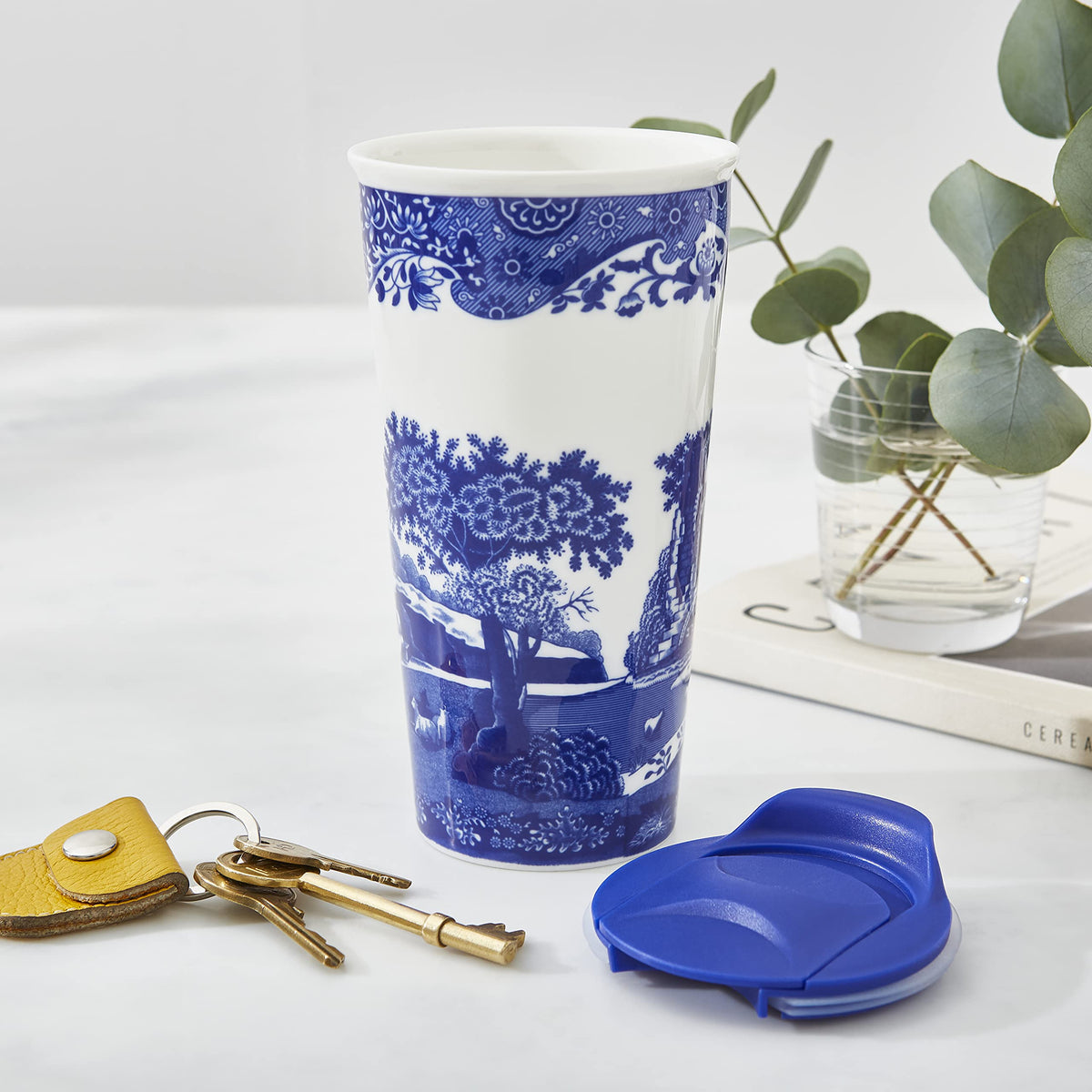 Blue Italian 8oz Travel Mug