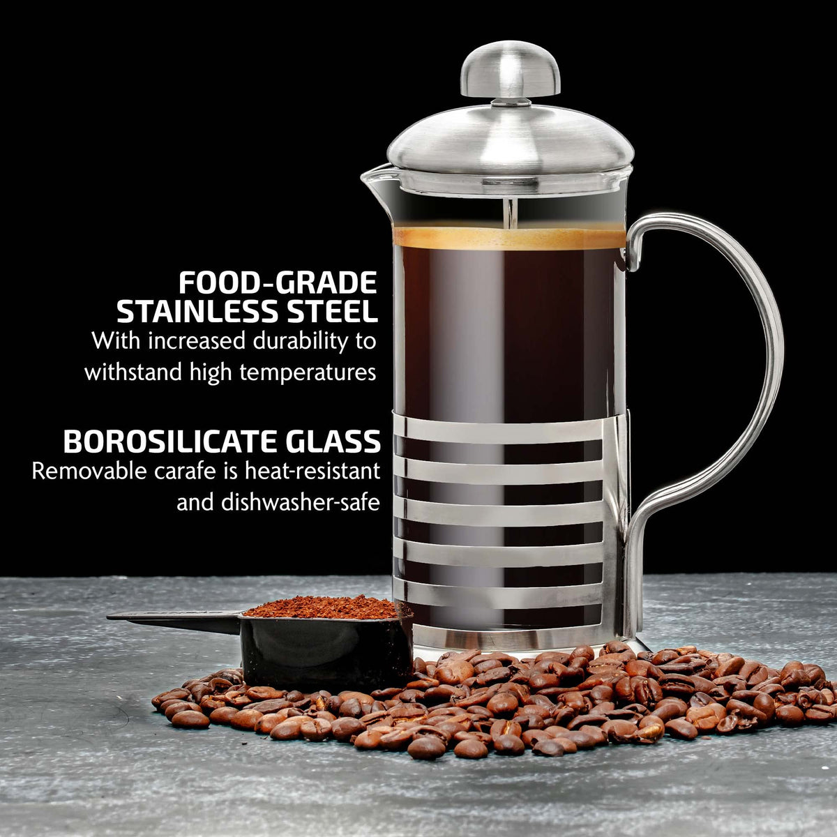 French Press Coffee Maker 12oz with 4 Filters System