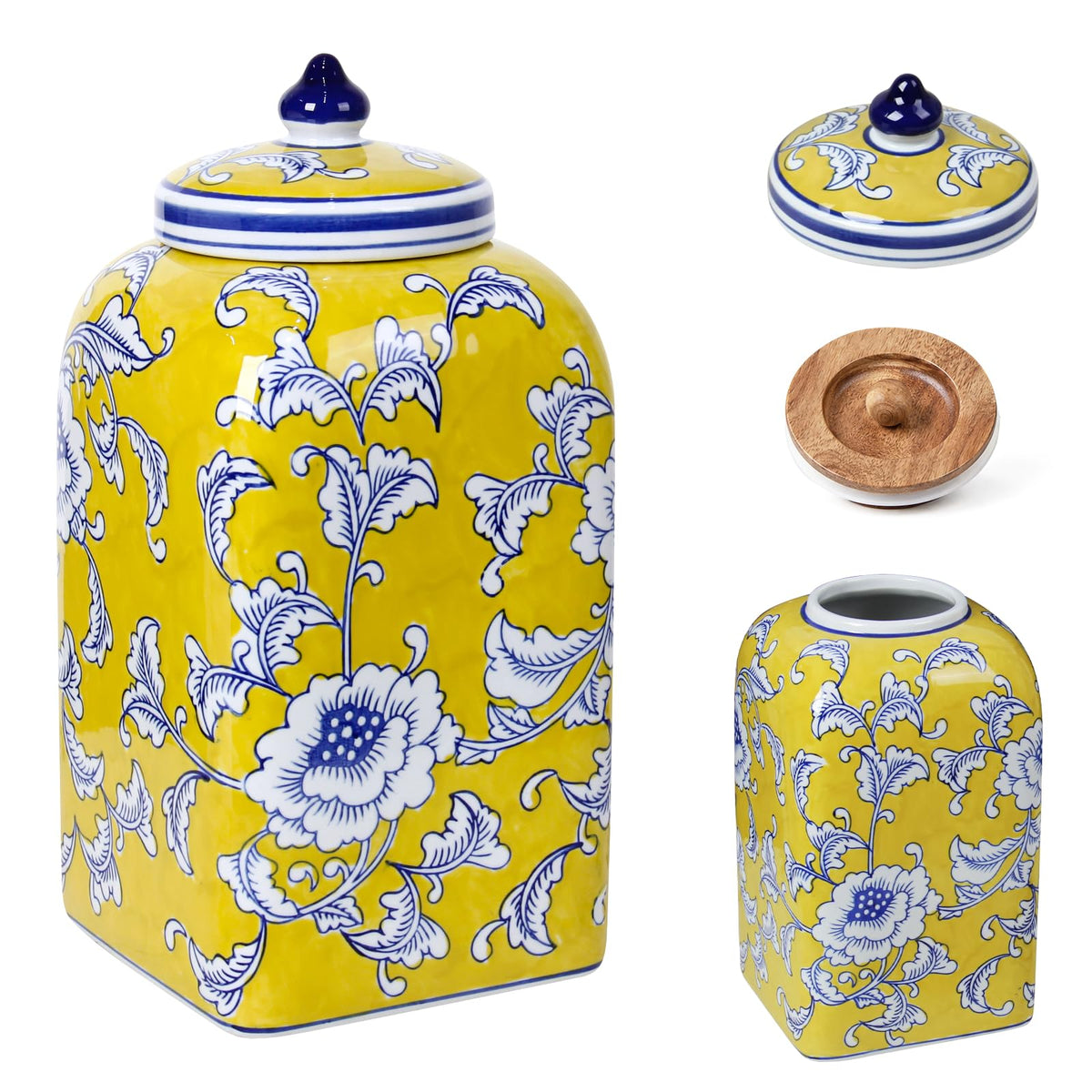 12.5" H Ceramic Kitchen Canisters for Countertop