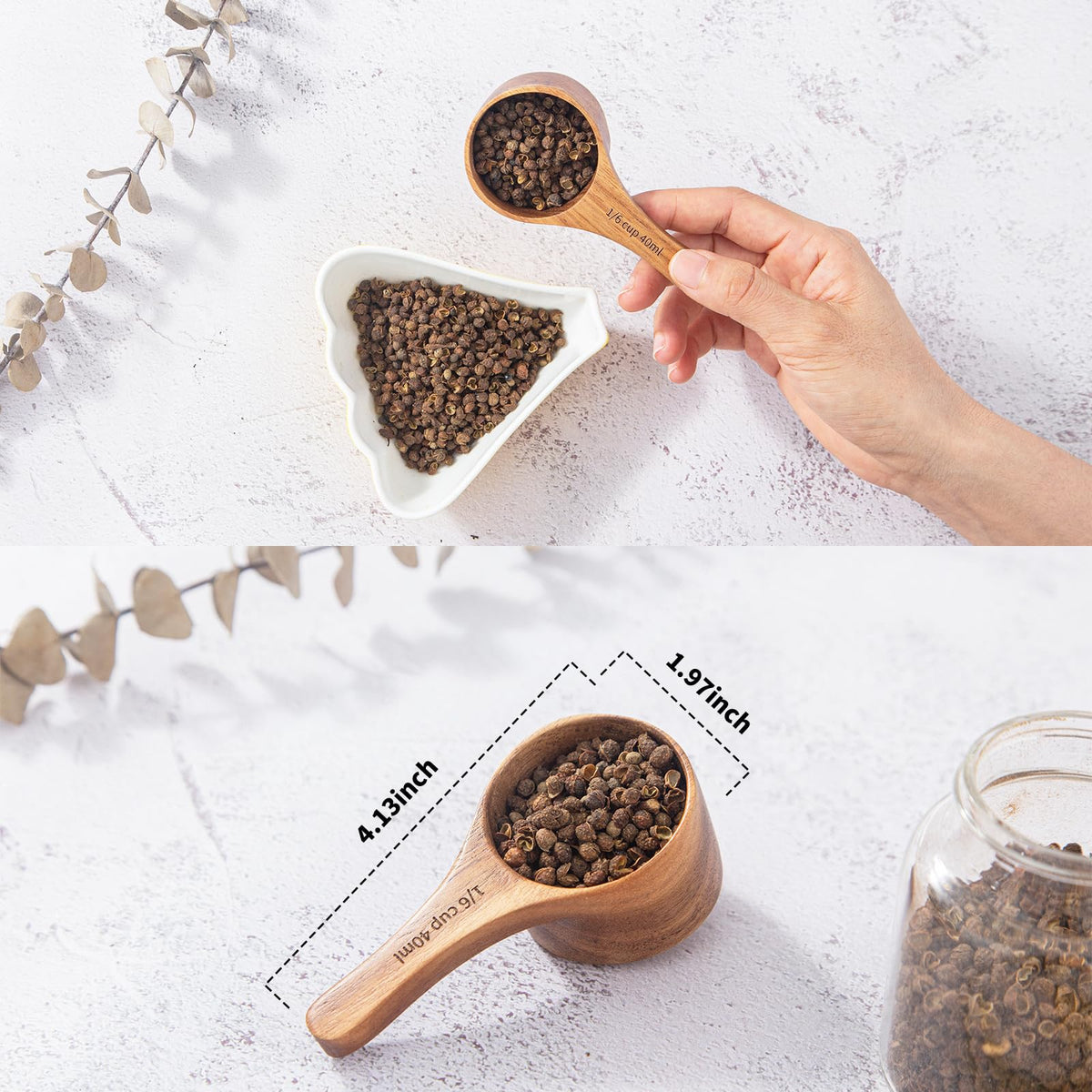 Wooden Scoops for Canisters Wooden Scoops for Jars Measuring Spoons for Ground Coffee Scoop 6pcs Small Wood Scoop Kitchen Scoop Coffee Measuring Spoon for Salt Laundry Detergent (6 Count)