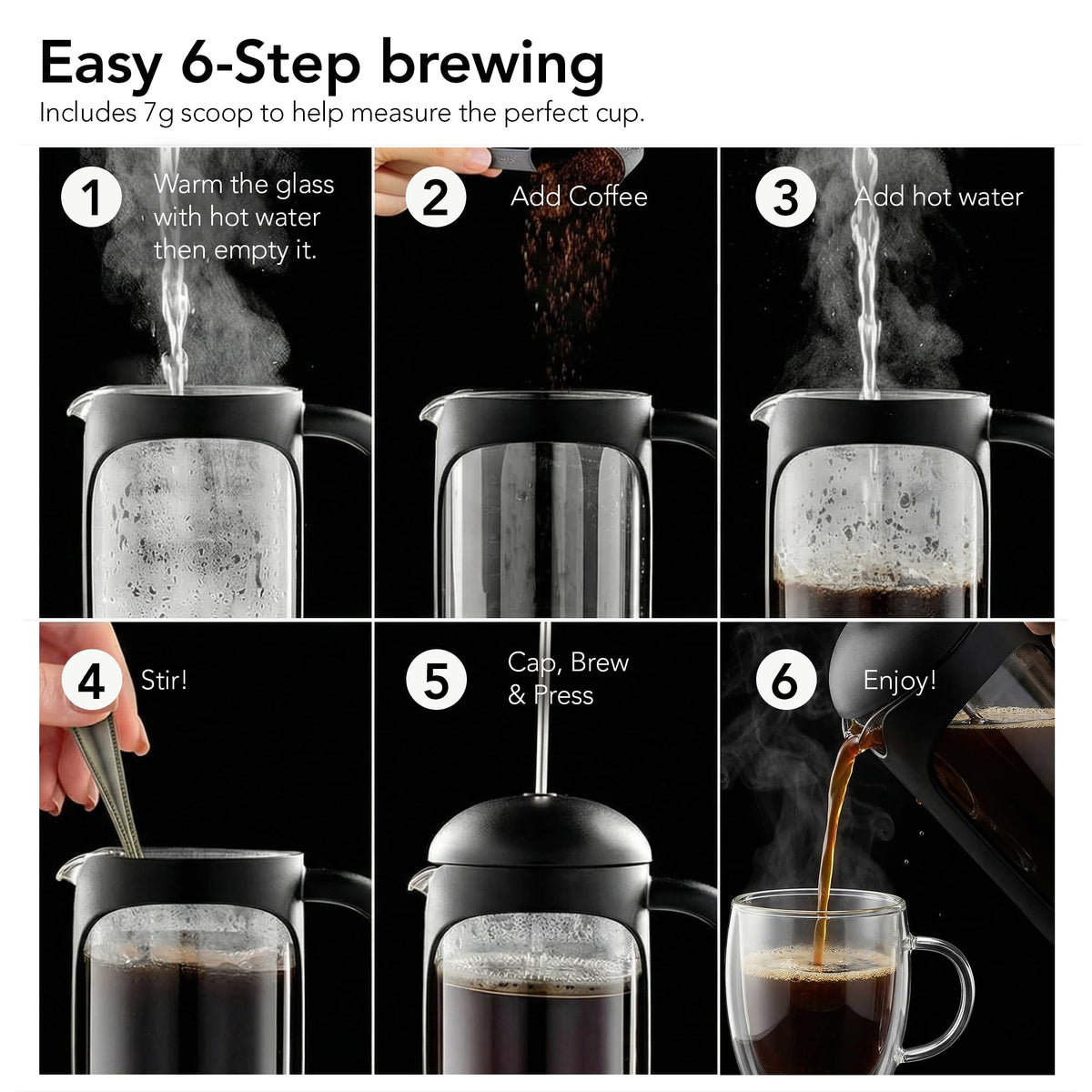 20oz French Press Coffee Maker with 4