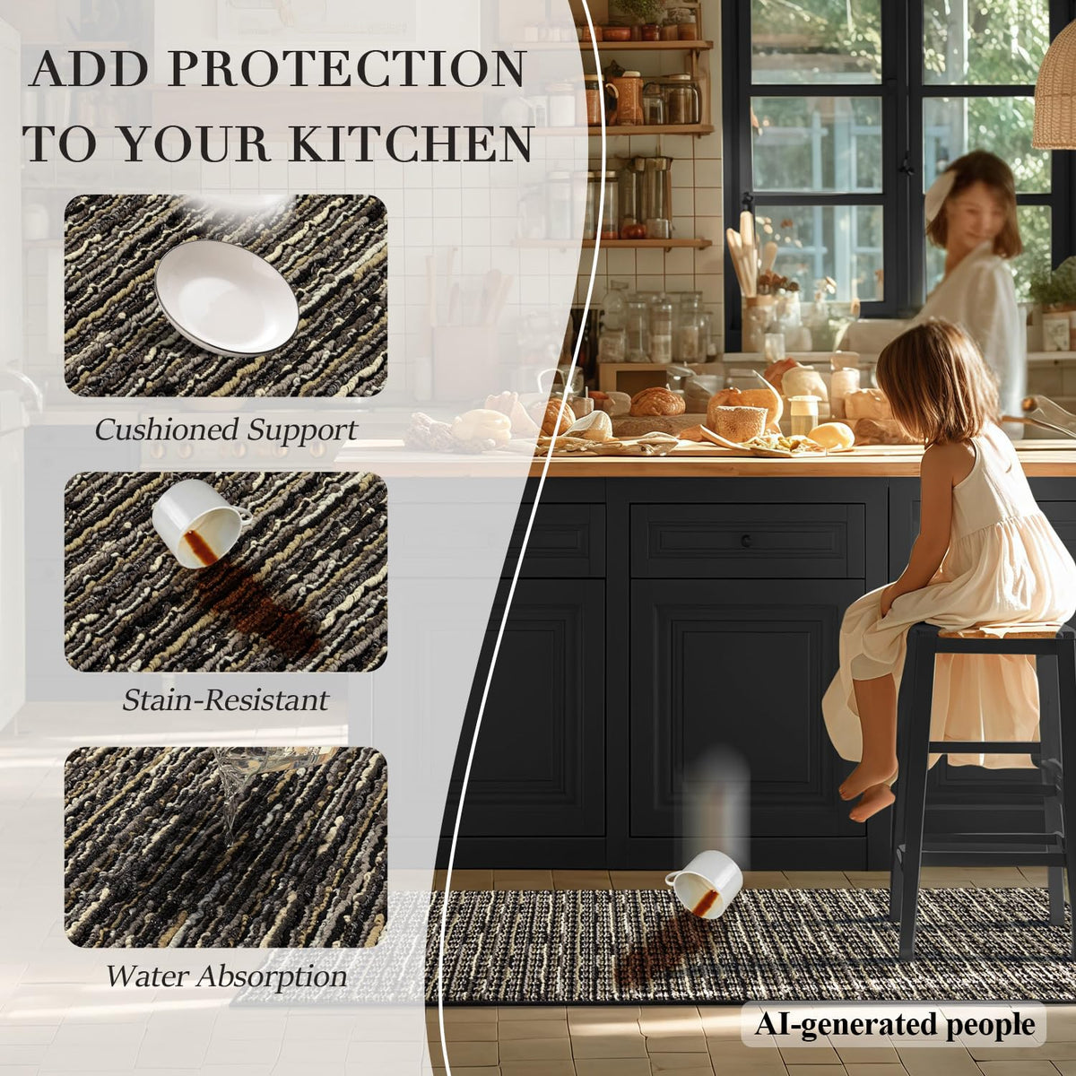 Kitchen Rugs Sets of 2 (13.46 Sq Ft)