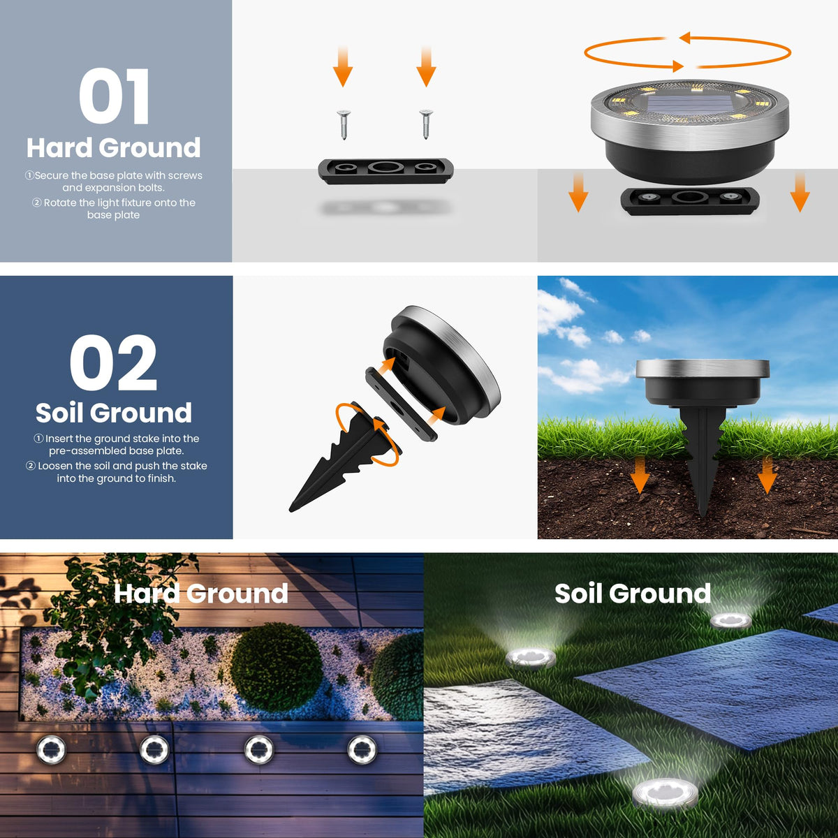 16 Pack Solar Ground Lights Outdoor (16 Count)