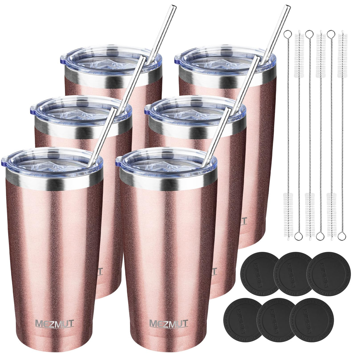 20oz Insulated Tumbler Travel Coffee Mug with Lid (6 Count)