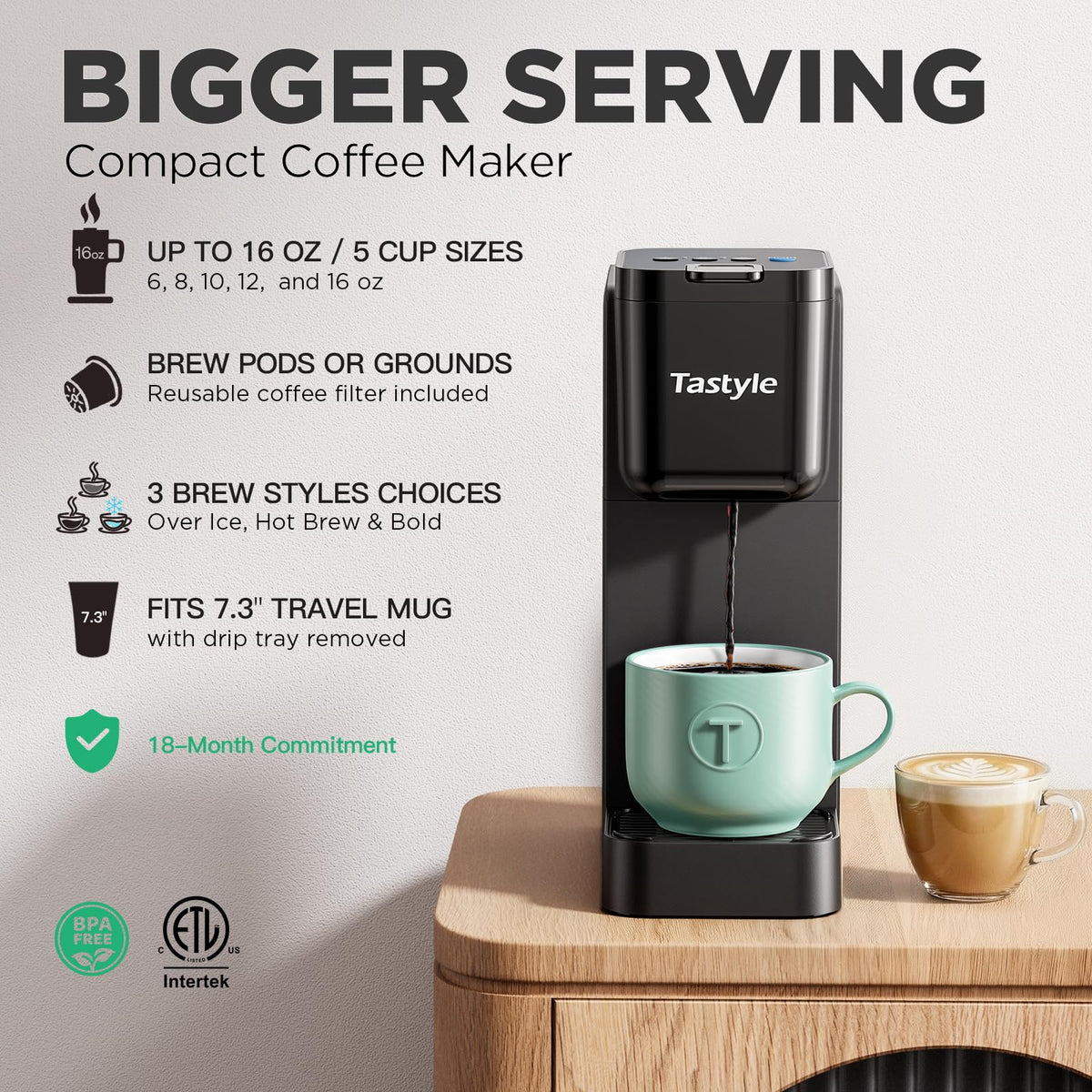 Single Serve Coffee Maker Hot and Iced with Bold Brew