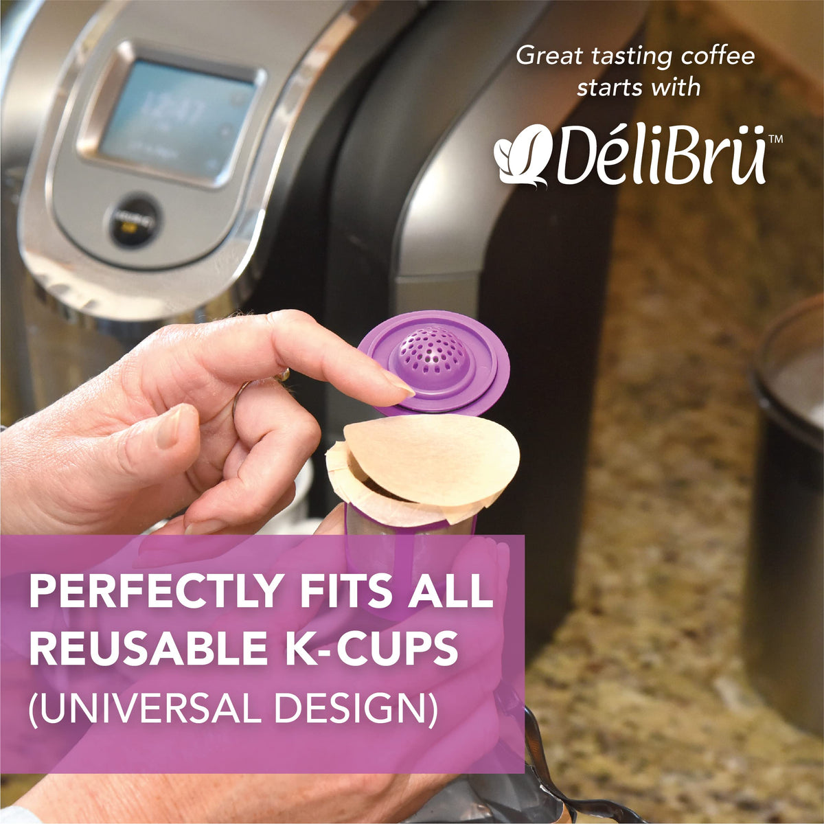Unbleached K Cup Filters With Lid for Reusable Coffee Pods (300 Count)