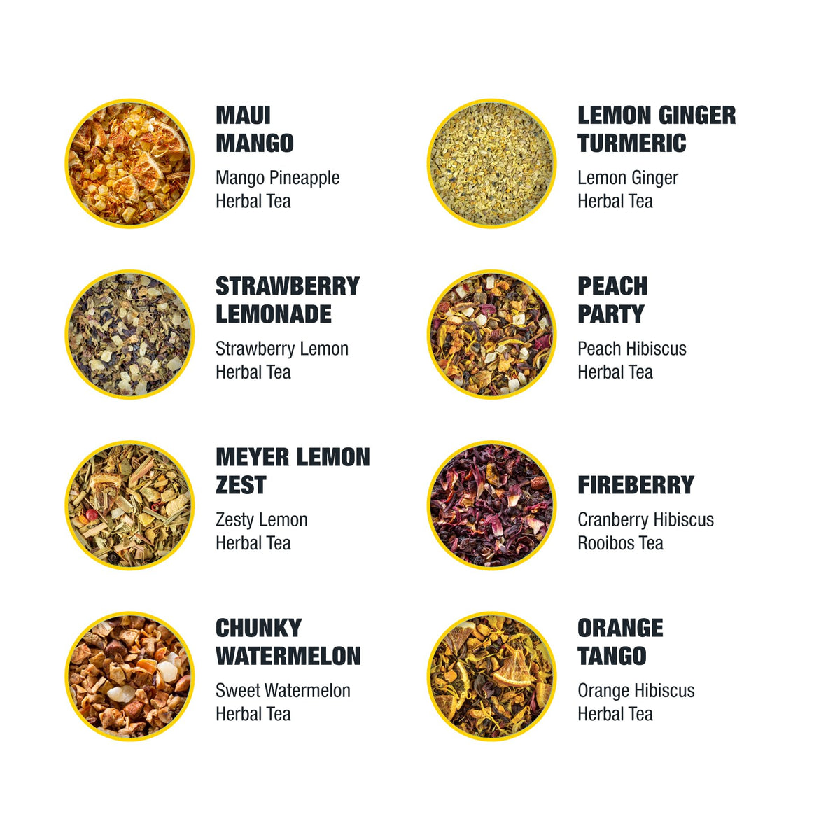 Herbal & Rooibos Tea Sampler Dry Flight Set (8 Count)