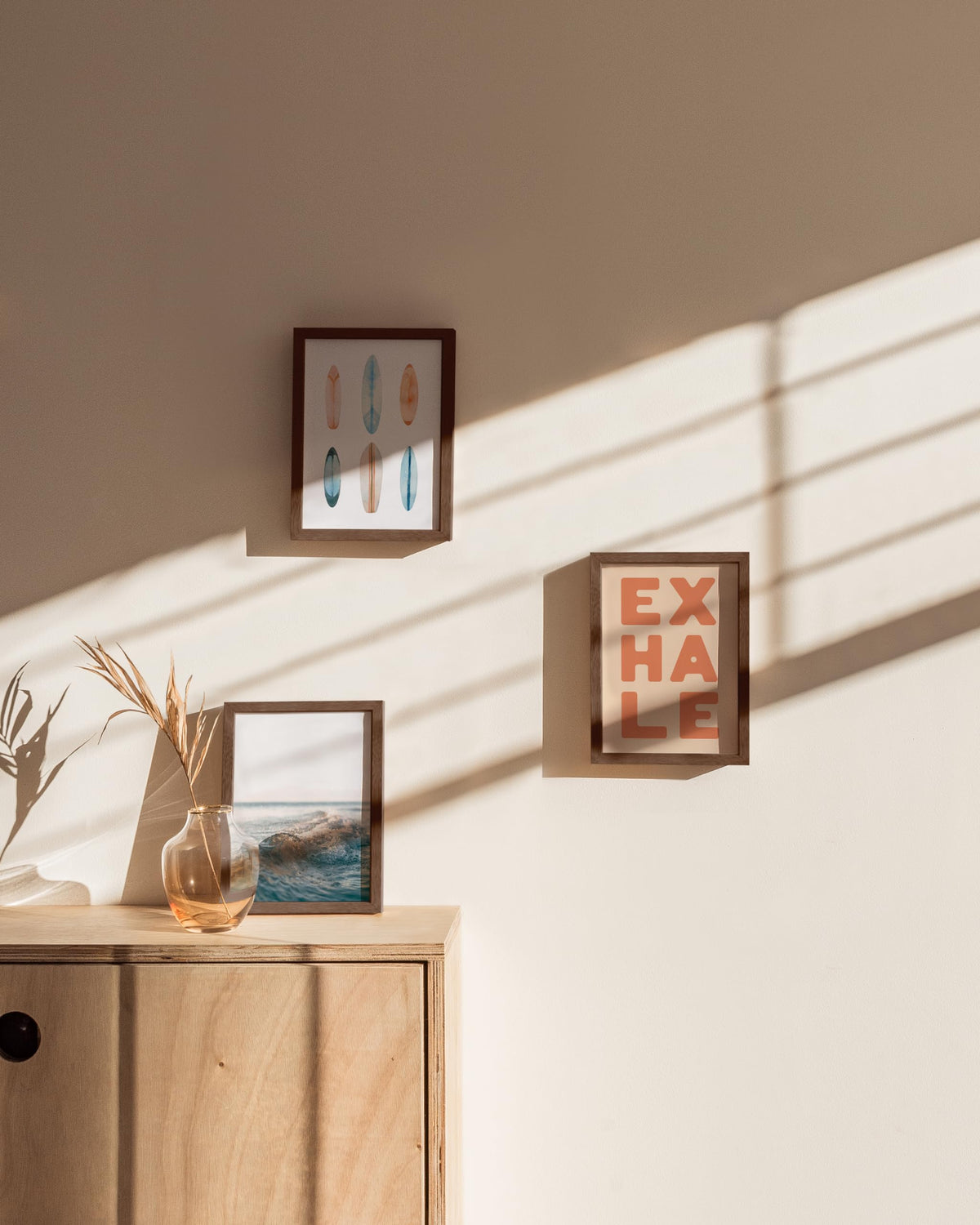 Standalone Walnut Oak Frame Set of 3 (3 Count)