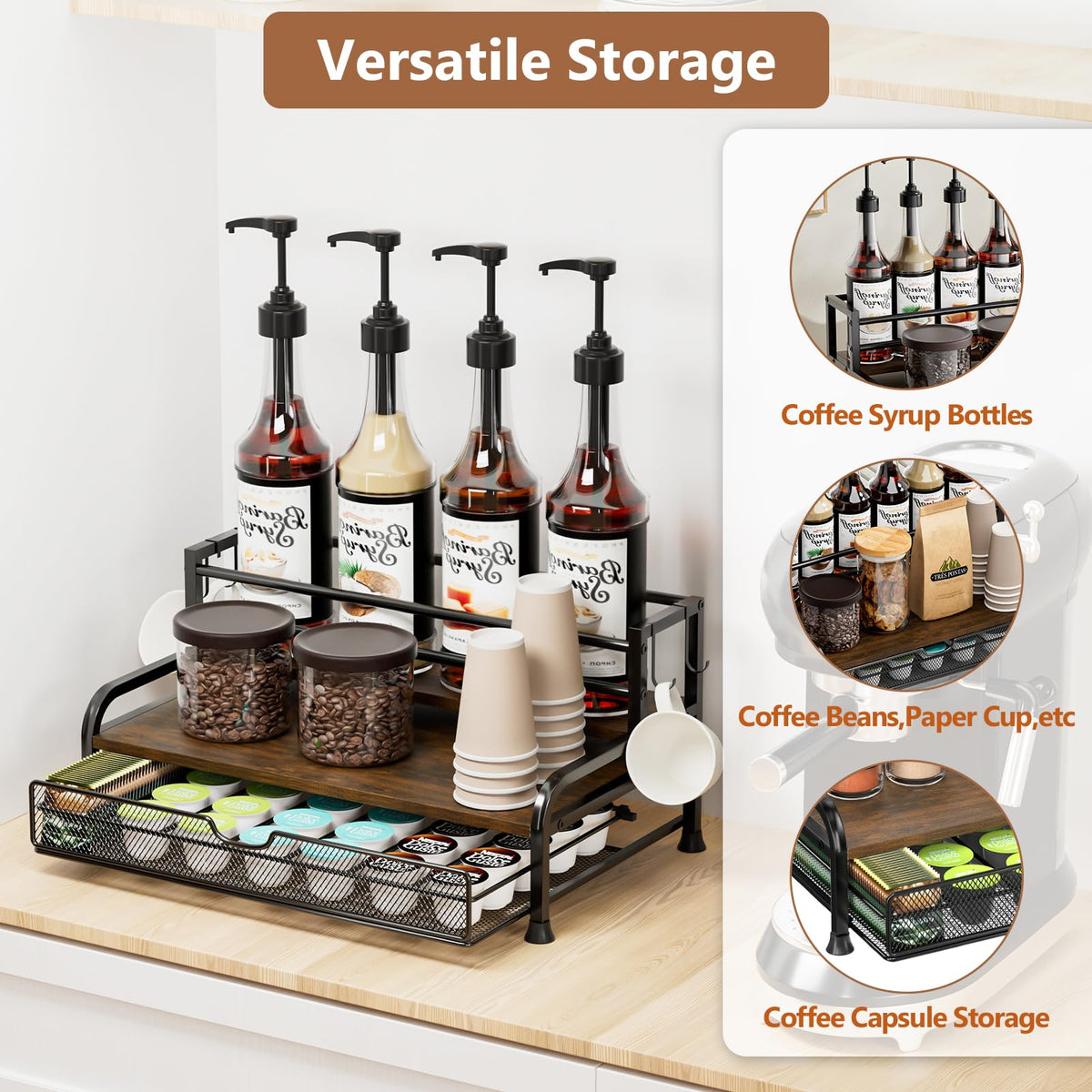 Coffee Syrup Rack Organizer
