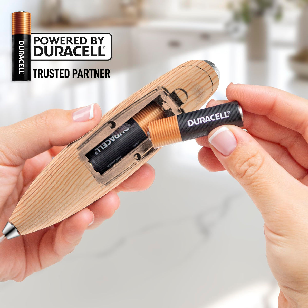Powerful Milk Frother Wand With Duracell Batteries